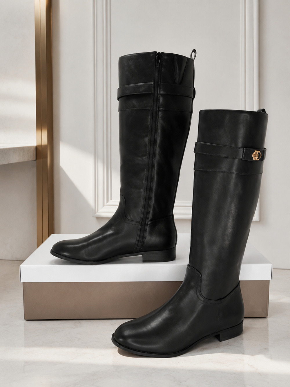 NIB Giani Bernini Taharahh Black Knee High Riding Boots Women’s 5M